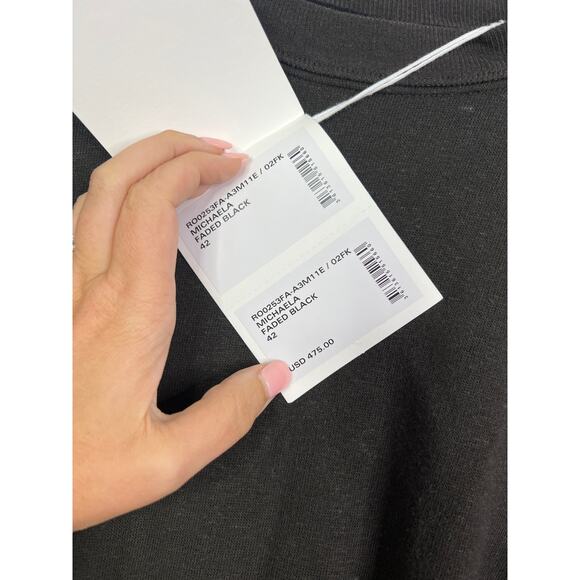 NWT Marant Etoile Michaele Faded Black Long Puff Sleeve Mini Dress size: 10 - Picture 5 of 8